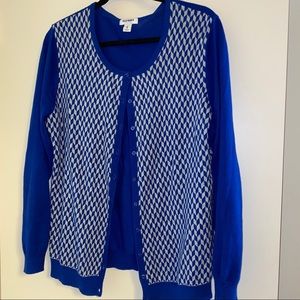Old Navy blue checkered cardigan, XL